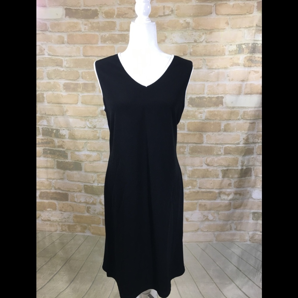 Coldwater Creek Black Dress White Trim Size L